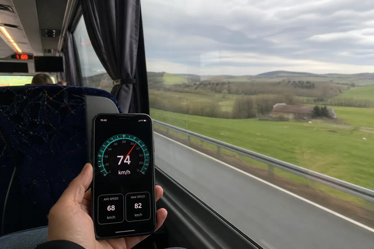 Bus-window passenger example journey photo