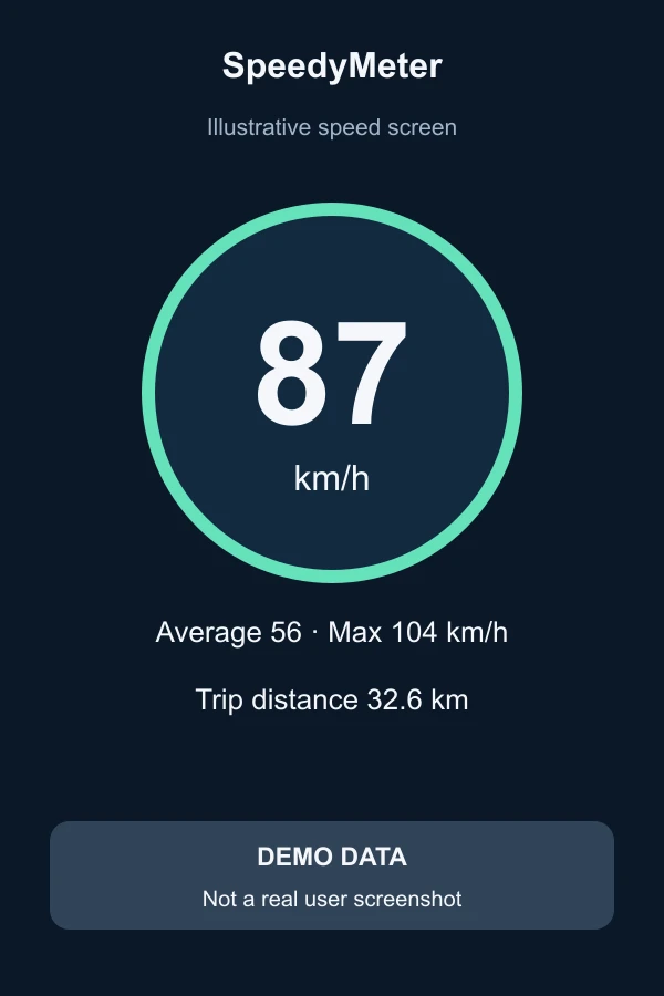 Road-trip passenger example SpeedyMeter screenshot